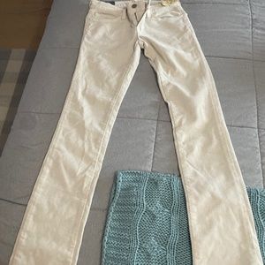 J brand pencil low rise , off white cord pant